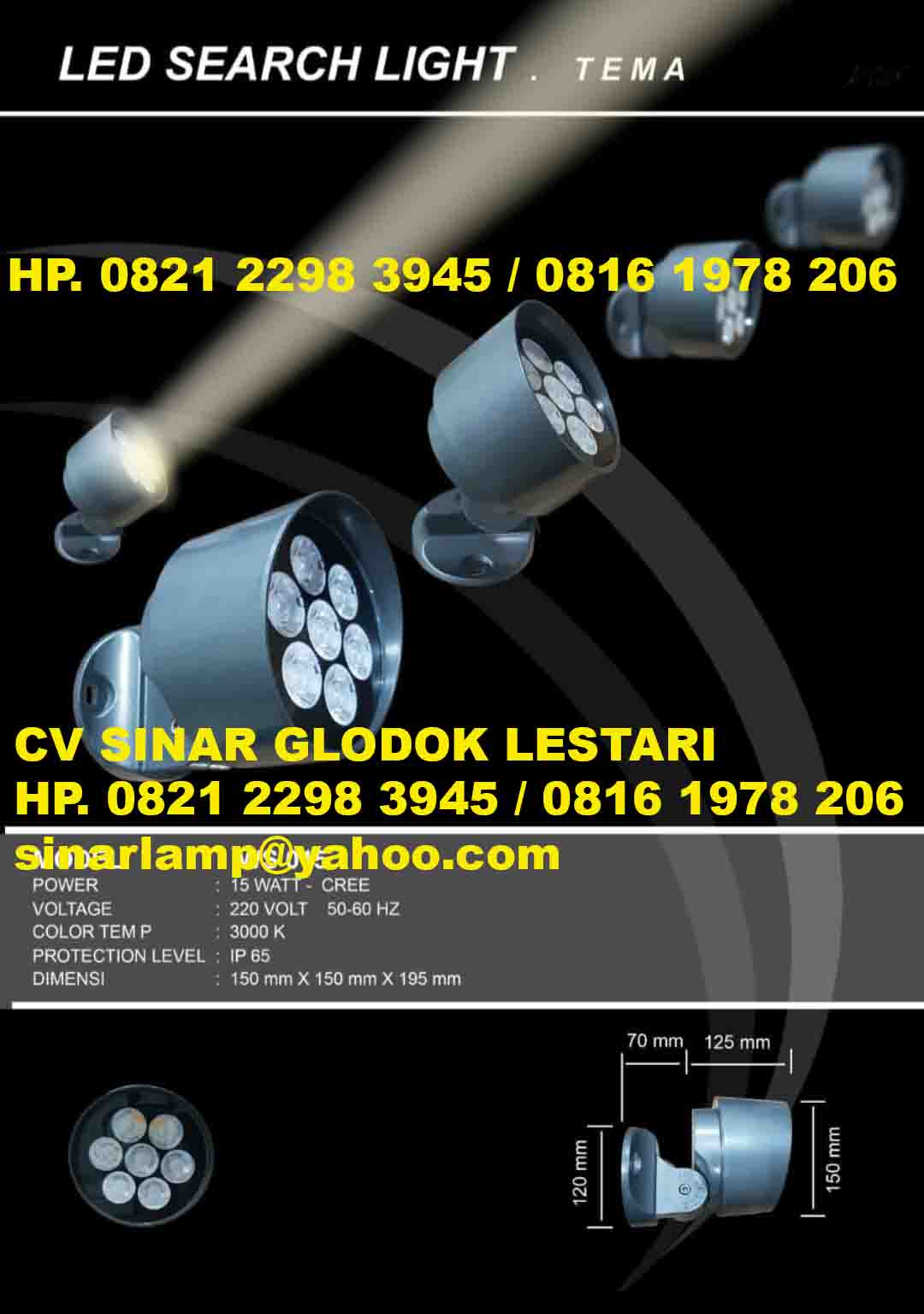 Lampu Sorot 15 Watt LED Search Light 3000K